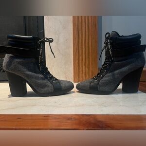 RARE JUICY COUTURE WOOL LACE UP BOOTS BARELY USED SIZE 10!